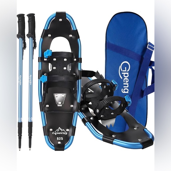 Gpeng Snowshoes 821 with Poles Red NEW - Picture 2 of 4